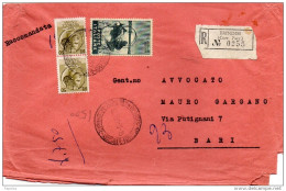1958 LETTERA RACCOMANDATA  CON ANNULLO BRINDISI - 1946-60: Poststempel