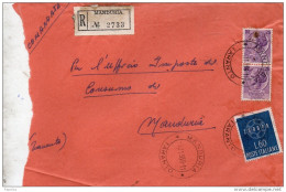 1959  LETTERA RACCOMANDATA  CON ANNULLO MANDURIA - 1946-60: Marcophilia