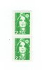 Briat 2fr70 Vert De Roulette YT 3008b + C PAIRE VERTICALE Gomme Brillante Dont Un Numéro Rouge. Cote YT > 26 €. - Unused Stamps