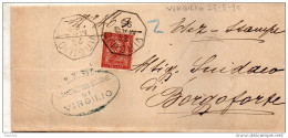 1895  LETTERA CON ANNULLO  OTTAGONALE VIRGILIO MANTOVA - Marcophilie