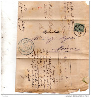 1877  LETTERA CON ANNULLO  MODENA + IN CORSIVO Spilamberto - Marcophilie