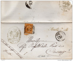 1877  LETTERA CON ANNULLO  DOPPIO CERCHIO CARIATI + SCALA IN CORSIVO - Storia Postale