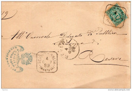 1889  LETTERA CON ANNULLO  QUADRATO SCHIVENOGLIA MANTOVA - Poststempel
