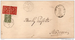 1891 LETTERA CON ANNULLO  OTTAGONALE  BASTIGLIA MODENA - Marcophilie