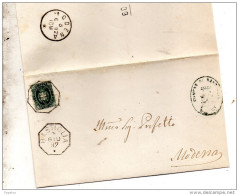 1892  LETTERA CON ANNULLO  OTTAGONALE  BASTIGLIA MODENA - Poststempel