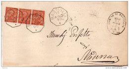 1890 LETTERA CON ANNULLO  OTTAGONALE  BASTIGLIA MODENA - Marcophilie