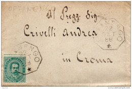 1889  LETTERA CON ANNULLO  OTTAGONALE  OFFANENGO CREMONA - Poststempel