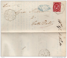 1885  LETTERA CON ANNULLO  OTTAGONALE  PIEVE D'OLMI CREMONA - Poststempel