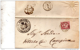 1876  LETTERA CON ANNULLO  ROCCA SINIBALDA RIETI - Steuermarken