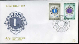 België - FDC - 1404/05 - Lions International - Stempel : Brussel-Bruxelles - 1961-1970