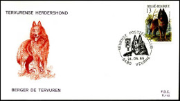 - 2214 - FDC - Belgische Honderassen    - 1981-1990