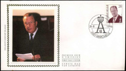 België - FDC Zijde / Soie  - 2661 Koning Albert II  - Stempel : Marcinelle - 1991-2000