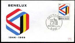 België - FDC -1500 BENELUX 25 Jaar    --  Stempel : Oostende - 1961-1970