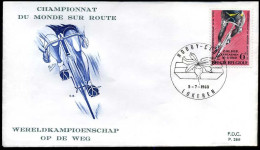 België - FDC -1498 Wereldkampioenschappen Wielrennen   --  Stempel : Lokeren - 1961-1970