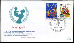 België - FDC -1492/95 Filantropische Uitgifte UNICEF   --  Stempel : Brielen - 1961-1970