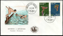 België - FDC -1372/73 Zwemsport   --  Stempel : Bruxelles-Brussel - 1961-1970