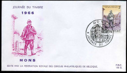 België - FDC -1381 Dag Van De Postzegel   --  Stempel : Mons - 1961-1970