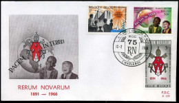 België - FDC -1360/62 Rerum Novarum   --  Stempel : Charleroi - 1961-1970