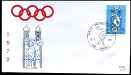 België - FDC -1590 Olympische Spelen Te München    --  Stempel : Hannut - 1971-1980