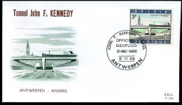 België - FDC -1514 Kennedy Tunnel --  Stempel : Antwerpen - 1961-1970