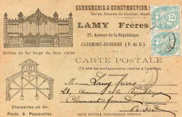 63 CLERMONT-FERRAND - " LAMY Frères - Serrurerie & Construction " ; Carte Postale Industrielle Déposée - - Clermont Ferrand