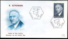 België - FDC -1419 Robert Schuman, Staatsman  --  Stempel : Bruxelles-Brussel - 1961-1970