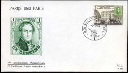 België - FDC -1250 100 Jaar Eerste Internationale Postconferentie Parijs -- Stempel : Bruxelles-Brussel - 1961-1970