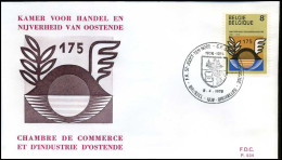 België - FDC -1889 - Kamer Voor Handel En Nijverheid Oostende  -- Stempel  :  Brussel/Bruxelles - 1971-1980