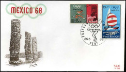 België - FDC -1456/60 - Olympische Spelen In Mexico -- Stempel  : Gent - 1961-1970