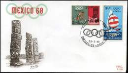 België - FDC -1456/60 - Olympische Spelen In Mexico -- Stempel  : Bruxelles/Brussel - 1961-1970