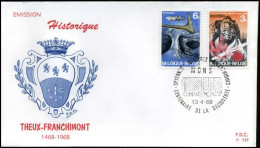 België - FDC -1448/51 - Historische Uitgifte -- Stempel  : Mons - 1961-1970