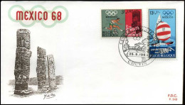 België - FDC -1456/60 - Olympische Spelen In Mexico -- Stempel  : Couvin - 1961-1970