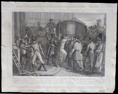 1815 - 1820 INCISIONE GIUSEPPE CALENDI (1761 - 1831) - PAPA PIO VII COSTRETTO A PARTIRE PER LA FRANCIA SOTTO LA SCORTA - Estampes & Gravures