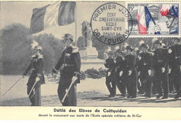 Carte Maximum . 150e Anniveersaire De L Ecole Militaire Obliteration 1er Jour Aout 1954 Coetquidan .éditions.Maximaphile - 1950-1959