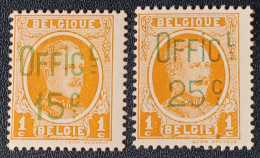 Belgie 1928 Prive Uitgave Obp.Pr.1/2  Type Houyoux Met Overprint Mnh--postfris - Private & Local Mails [PR & LO]
