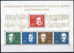 HB Alemania Occidental Año 1959 Yvert Nr. 01 Nueva Einweihung Der Beethoven - Ongebruikt