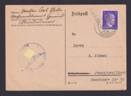 Österreich Ostmark Deutsches Reich Viol. L1 Feldpost Gmünd Niederdonau Frankfurt - Cartas & Documentos
