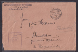 Schiffspost Reich Brief Wilhelmshaven Schiffstammdivision D. Nordsee Wesermünde - Cartas & Documentos