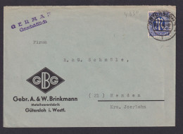 Alliierte Besetzung Bizone EF 25 Pfg. AM Post Brief Gütersloh Westfalen Menden - Briefe U. Dokumente