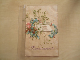 Carte Postale Ancienne 1907 REMERCIEMENTS Avec Fleurs Collées - Altri & Non Classificati