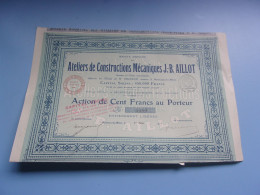 Ateliers De Constructions Mécaniques J.B. AILLOT (1916) Montceau Les Mines,saone Et Loire - Altri & Non Classificati