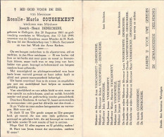 Doodsprentje / Image Mortuaire Rosalie Coussement - Deneckere Gullegem Wevelgem 1861-1944 - Obituary Notices