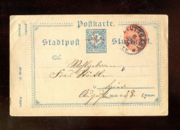 STADTPOST STUTTGART" 1895, Postkarte Gestempelt (R2029) - Private & Lokale Post