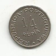 INDIA PORTUGUESE 1/4 RUPIA 1947 - Inde