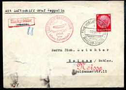 ALLEMAGNE - 1.12.36 - Luftschiff Graf Zeppelin Fahrt In Der Befreite Sudetenland (Frankfurt Nach Neisse/Schles.) - Cartas & Documentos