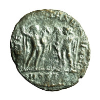 Roman Coin Maxentius Follis Ostia AE23mm Head / Dioscuri 03987 - Der Christlischen Kaiser (307 / 363)