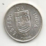 INDIA PORTUGUESE 1/2 RUPIA 1936 SILVER - Inde