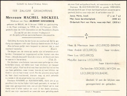 Doodsprentje / Image Mortuaire Rachel Sockeel - Leclercq - Belle Ieper - 1985-1955 - Obituary Notices