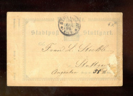 "STADTPOST STUTTGART" 1894, Postkarte Gestempelt (R2031) - Private & Lokale Post