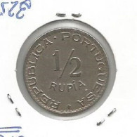 INDIA PORTUGUESE 1/2 RUPIA 1947 - Indien